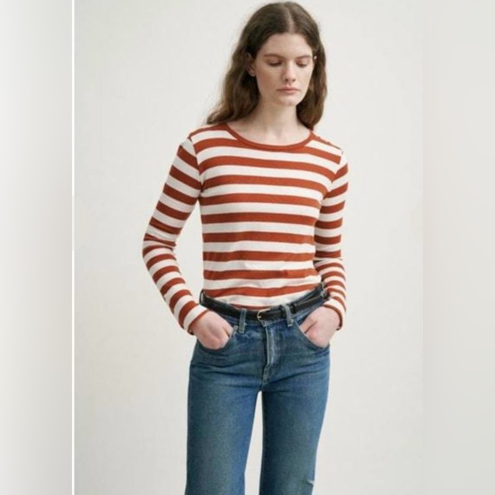 Nili Lotan Striped Long Sleeve Top